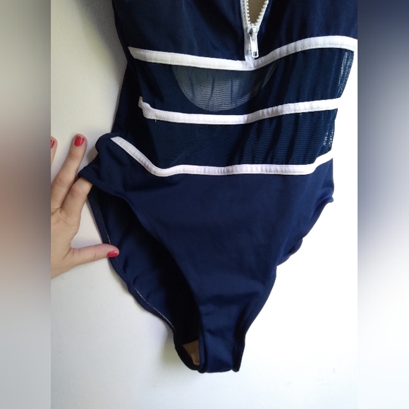 NWOT mesh classic nautical bathing suit - Picture 14 of 15